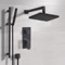 Matte Black Shower Set With 8